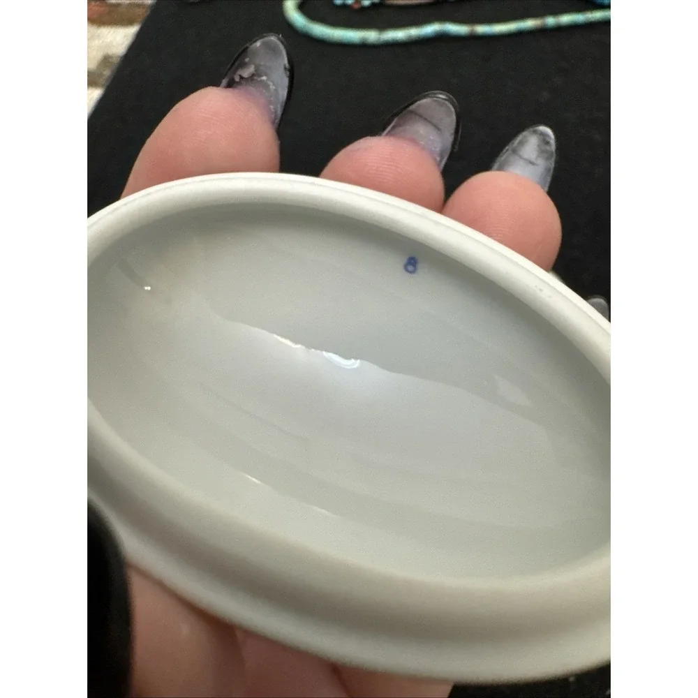 Vintage Bernardaud Limoges France Egg Trinket Box #8 Fou Tcheou Porcelain